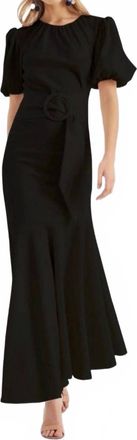 Sachin & Babi Camila Crepe Ruched Mermaid Dress In Black