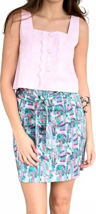 Wallflower Jeans Hyacinth Sleeveless With Front Button Top In Pink