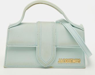 Jacquemus Le Bambino Mini Light Blue Nubuck Leather Top Handle Bag