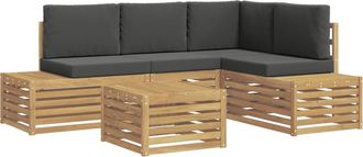 vidaXL Conjunto De Sof&aacute;s De Exterior 5 Pieza Blanco Y Antracita Vidaxl