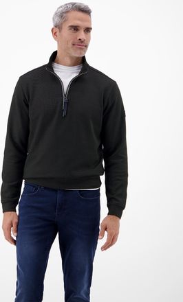 Lerros Sweatshirt LERROS Troyer in hochwertiger Sweatqualit&auml;t, Herren, Gr. XXL, schwarz, 90% Baumwolle, 10% Polyester, Sweatshirts Sweatshirt, Hochwertige Qu