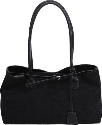 Generic Retro Suede Tote Bag Large Belt Armpit Bag Shoulder Bag for Women Daily (Black)
