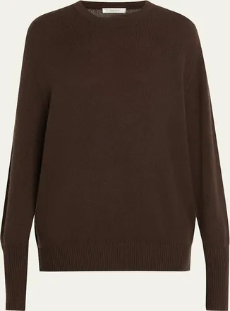 The Row Odelle Cashmere Knit Oversized Crewneck Top