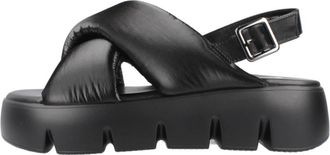 Steve Madden Backtrack Flat Sandalen - Dames - Sandalen - Zwart - 40 EU - Schoenen