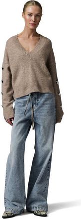 Day Birger Et Mikkelsen Solange Oversized Button Detail Sweater in Hazel Melange at Nordstrom, Size X-Large