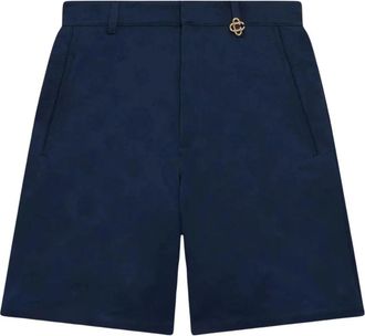 Casablanca Monogram Shorts - Heren - Korte Broeken - Blauw - S - Katoen - Korte Broeken