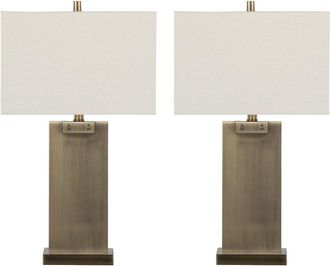 LumiSource Set Of 2 Royce 26In Metal Table Lamps