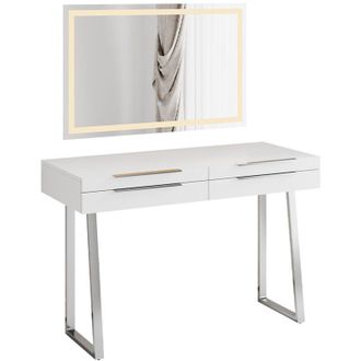 Vicco Tocador Alexia, Blanco, 120 cm con espejo LED, Vicco