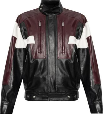 Dsquared2 Leren jas met opstaande kraag - Heren - Leren en Su&egrave;de Jassen - Veelkleurig - XL - Leer - Jassen