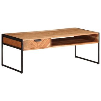 vidaXL Mesa De Centro Madera Maciza Acacia 110x55x40 Cm Vidaxl