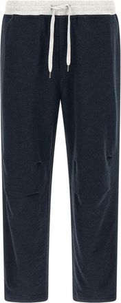 Brunello Cucinelli Blue Cotton Blend Solid Joggers