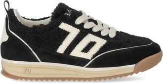 Back70 Zwarte Su&egrave;de Jogger Sneaker met Teddy Stof - Dames - Sneakers - Zwart - 37 EU - Su&egrave;de - Schoenen