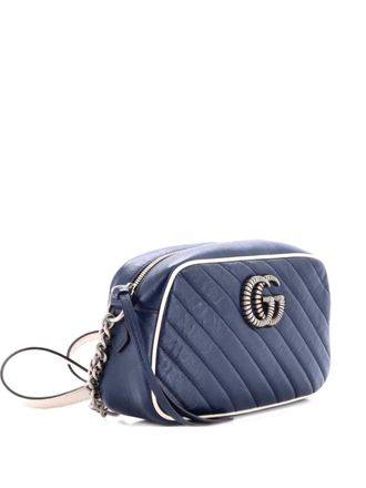 Gucci GG Marmont Shoulder Bag Matelasse Leather Small crossbody bag - women - Calf Leather - One Size - Blue