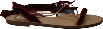 Mario Valentino Valentino Flat Sandals in Red Leather