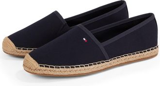 Tommy Hilfiger Espadrille TOMMY HILFIGER FLAG CANVAS ESPADRILLE, Damen, Gr. 36, blau (dunkelblau), Baumwolle, unifarben, Schuhe Espadrille, Slipper,Flats,Bequemschuh