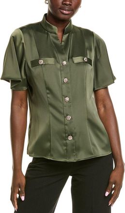 Anne Klein Satin Flutter Sleeve Blouse