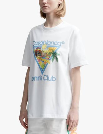 Casablanca Afro Cubism Tennis Club Printed T-Shirt In White