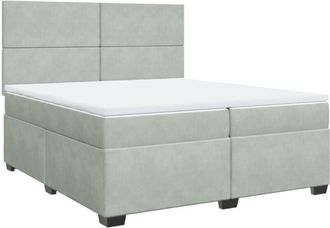 vidaXL Vidaxl - Box Spring Bed with Mattress Light Grey 200x200 cm Velvet