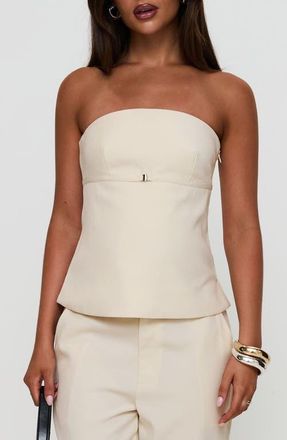Princess Polly Irresistible Strapless Top in Cream at Nordstrom, Size 10