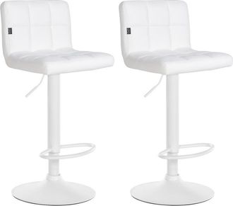 Clp Set de 2 Taburetes de bar Feni en polipiel Blanco Blanco
