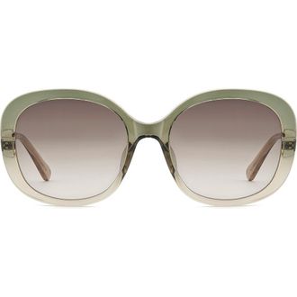 Fossil 56m Gradient Oval Sunglasses in Green Beige/Brown Sf at Nordstrom