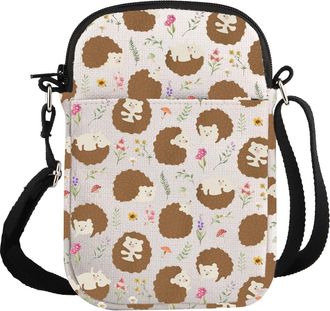 Generic PYOUL Hedgehog Lover Gift Cute Hedgehog Crossbody Bag Hedgehog Mom Travel Bag Hedgehog Pet Owner Gift (Cute Hedgehog CB)