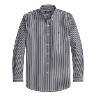 Ralph Lauren Custom Fit Stripe Poplin Shirt - Heren - Casual Overhemden - Blauw - S - Katoen - Overhemden