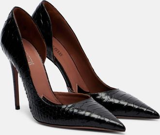 PARIS TEXAS Vera 105 snake-effect leather pumps