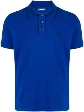 Jacob Cohen Tops, Heren, Blauw, L, Logo-Geborduurde Gele Polo