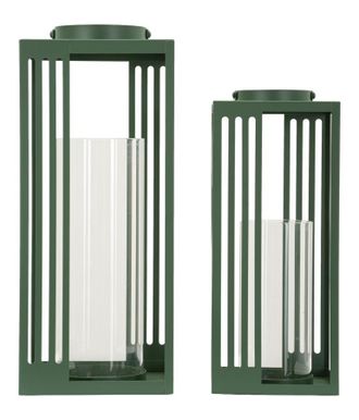 Mauro Ferretti Farolillos L&iacute;neas Pareja Cm 18,3x18,3x43,5-15x15x36,5 (vidrio Templado)