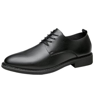 Generic Mens Oxford Dress Shoes Soft Upper Comfortable Soft Sole Lightweight Youth Style Business Casual Design Footwear for Office Daily Wear(10.5) Black
