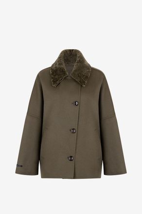 Manzoni24 Dreiviertelmantel aus Kaschmir und Schurwolle