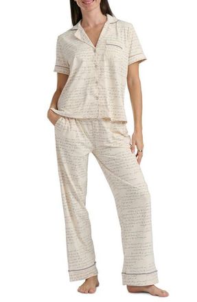 Splendid Short Sleeve Pajamas in Love Letter at Nordstrom, Size X-Large