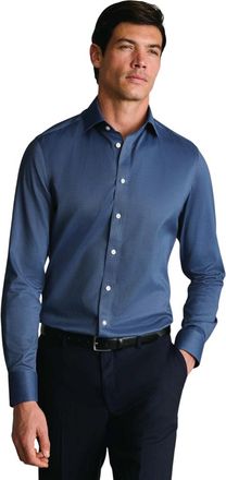 CHARLES TYRWHITT Non-Iron Twill Cutaway Collar Shirt in Denim Blue at Nordstrom, Size 16.5 - 34