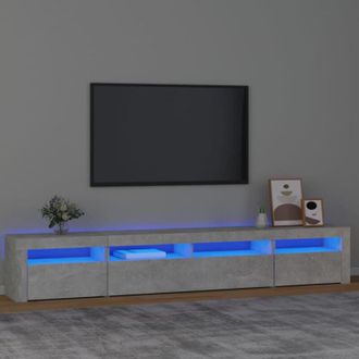 vidaXL Vidaxl - Mobile Porta tv con Luci led Grigio Cemento 240x35x40 cm