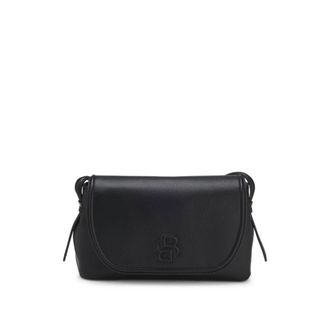 BOSS Grained faux-leather crossbody bag with Double B monogram