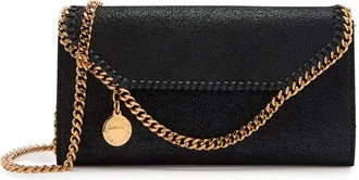 Stella McCartney Stella Mccartney Falabella Grained Faux Suede Wallet-on-chain - Black - One Size