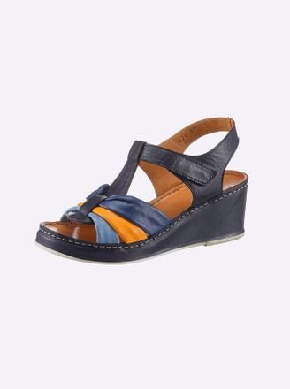 Gemini Sandale GEMINI, Damen, Gr. 42, blau (jeansblau), Glattleder, Schuhe Sandale