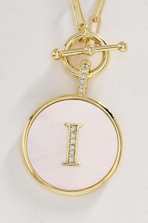 Melinda Maria Love Letters Medallion Monogram Necklace