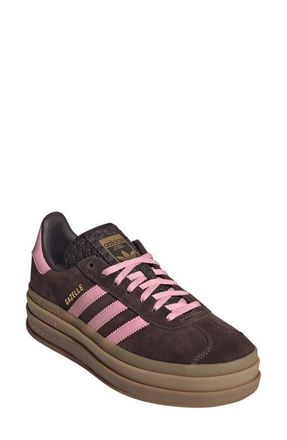 adidas Gazelle Bold Platform Sneaker in Aurora Coffee/Pink/Gold at Nordstrom, Size 10.5