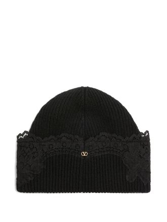 Valentino Garavani Vlogo Signature lace beanie - Black