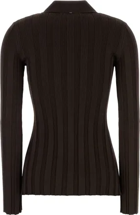 Sportmax Womens Brown Stretch Viscose Blend Albio1234 Cardigan Caffe Maglieria Caffe Sweater