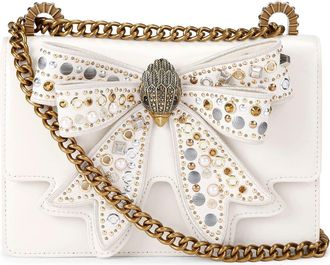 Kurt Geiger Small Shoreditch Bow Convertible Leather Crossbody Bag in Bone/comb at Nordstrom Rack