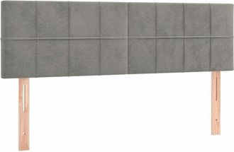 vidaXL Cabecero Con Led De Terciopelo Gris Claro 144x5x78/88 Cm Vidaxl