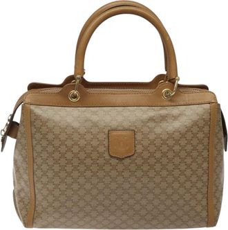 Celine Triomphe Beige Canvas Handbag (Pre-Owned)