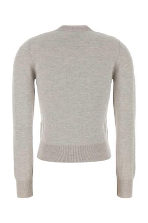 A.P.C. Womens Melange Grey Wool Blend Rosa Cardigan Grisclairchine Exterior: Virgin Cotton Maglieria Sweater