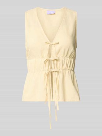 Jack & Jones Top aus Viskose-Leinen-Mix Modell ALMIRA in Hellgelb, Gr&ouml;&szlig;e XL