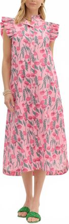 Entro Jen Midi Dress In Pink