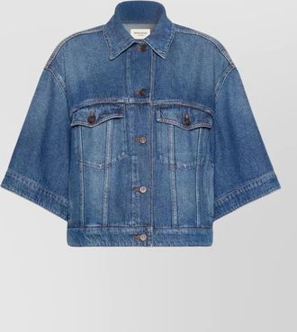 Max Mara denim oversized cropped jacket