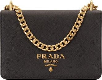 Prada Schoudertassen - Dames - Schoudertassen - Zwart - ONE Size - Leer - Tassen